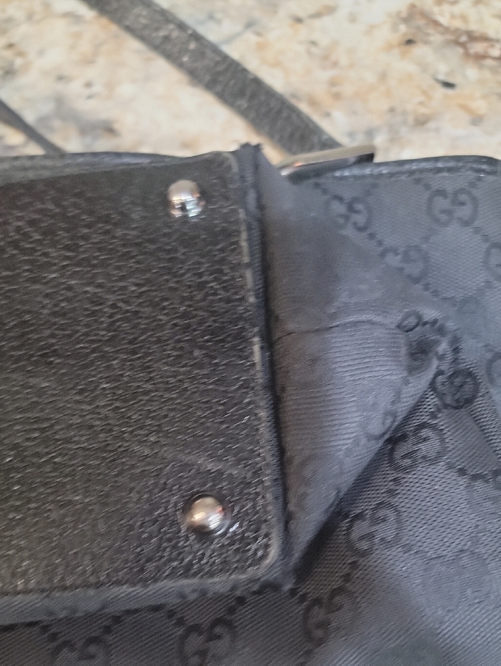 🌵Gucci Black GG Monogram Tote with Silver Hardware - Picture 14 of 15